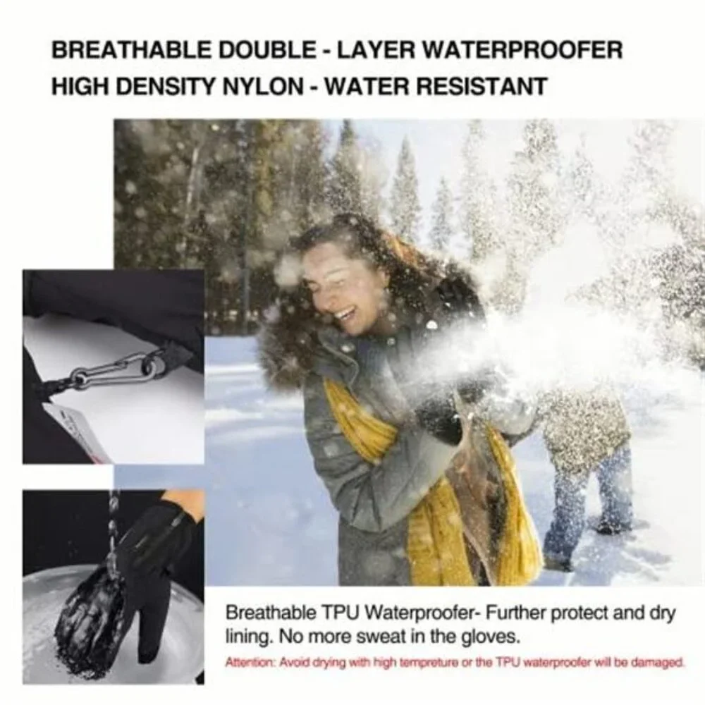 Waterproof Winter Gloves Touchscreen Ski Snow Cold Weather Thermal Warm Unisex